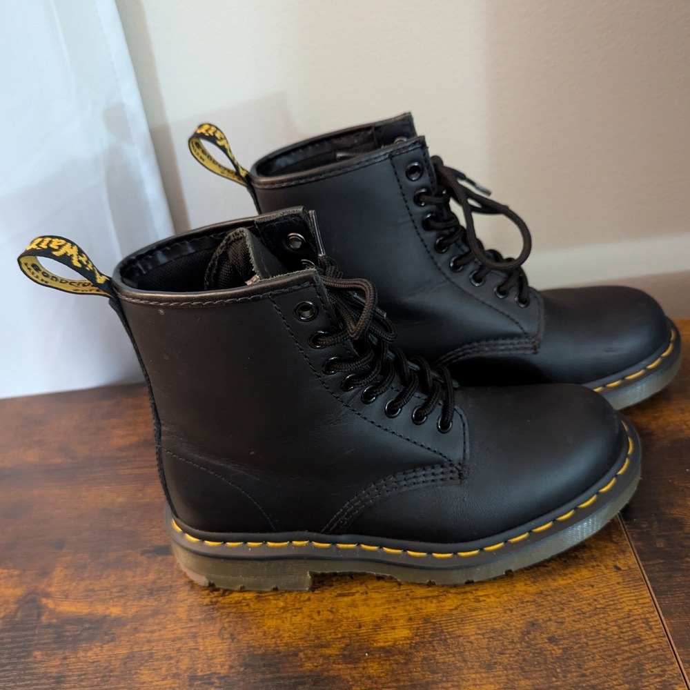 Dr. Martens Work 1460 Black Leather Slip Resistant Safety Boots US L 7 M 6